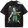 New Anime Hunter X Hunter Printed Tshirt Mens and Womens Washed Tshirt High Quality Vintage Cotton Tshirt Harajuku Top