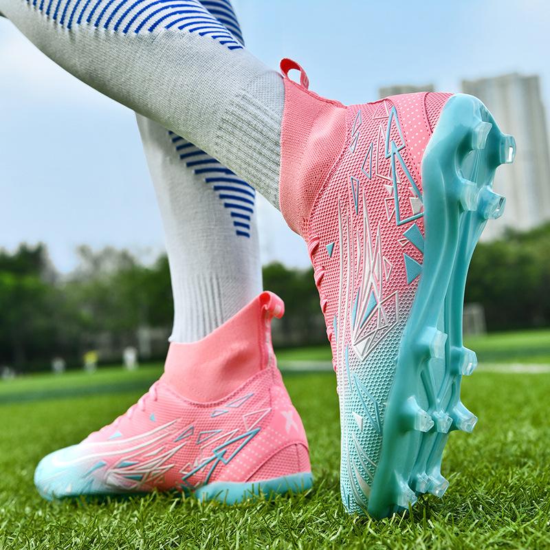 High Top Football Shoes Primary School Students TF Broken Nails Youth AG Long Nails Adult Lawn Game Training Shoes Men and Women 2025