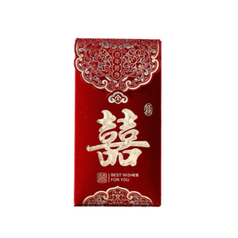 3pcs Traditional New Year Red Envelopes Flocking Lucky Red Pocket Lunar New Year Gifts