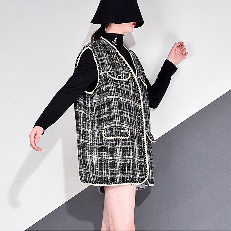 Xitao Полосатый жилет, модный повседневный свободный жилет без рукавов с одной грудью ZP3223