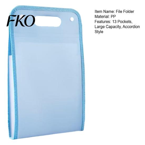 Large Capacity File Folder Translucent Vertical Expanding Organizer with 13 Pockets, Accordion Folders Reinforced Handle Labels, A4 Letter Size