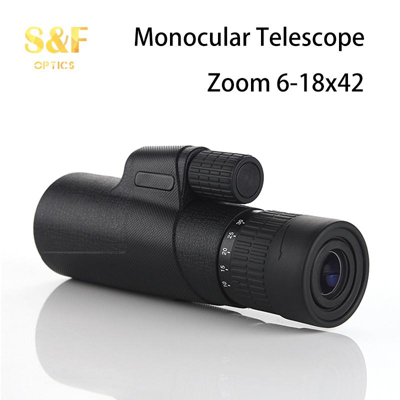 Outdoor Mini Portable Monocular 6-18x42 Zoom Ed Glass Binocular Telescope For With Bak4 Prism
