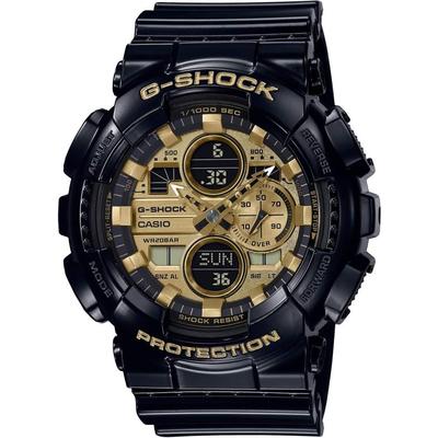 Casio G-Shock GA-140GB-1A1ER Глянцево-черные Мужские Часы Водонепроницаемые Прочный Дизайн