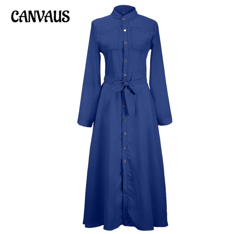 Весенне-осеннее женское платье, тонкое длинное платье с длинным рукавом и завязкой на пуговицах
