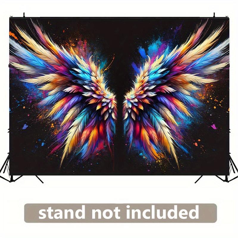 One angel wings polyester fiber background banner, suitable for living rooms, bedrooms, offices and outdoor spaces