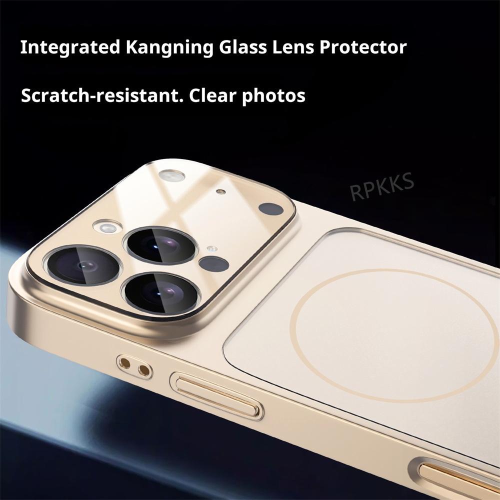 Оригинальное Нано Матовое Стекло Для Магнитного Чехла Magsafe Для iPhone 17 Air 16 15 14 Plus 13 Pro Max Мягкий Бампер Бронированная Крышка