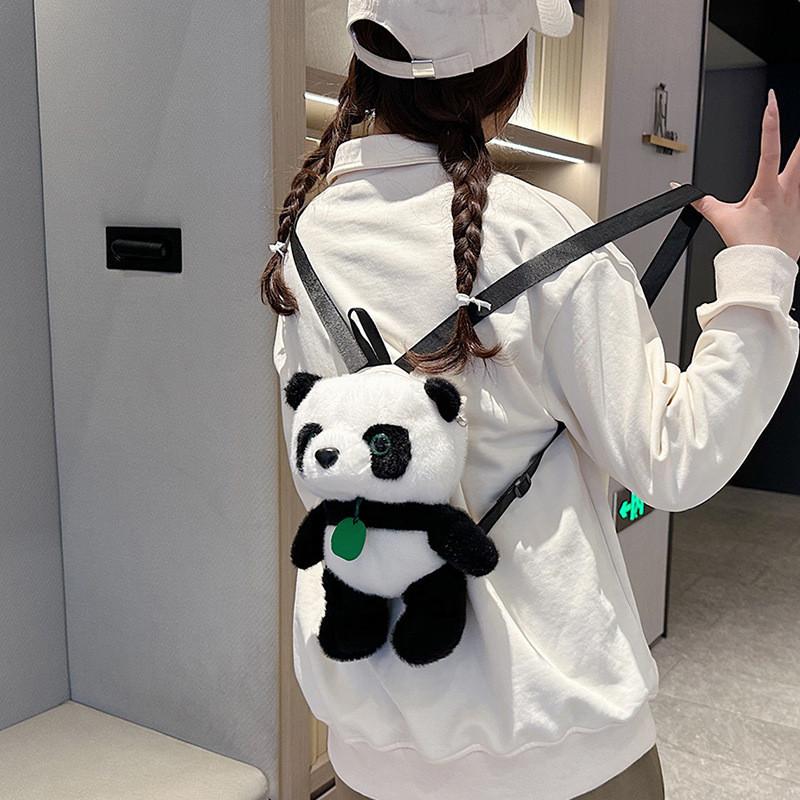 Милый плюшевый рюкзак-сумочка Панда с нейлоновой подкладкой для подарка подростку Мода