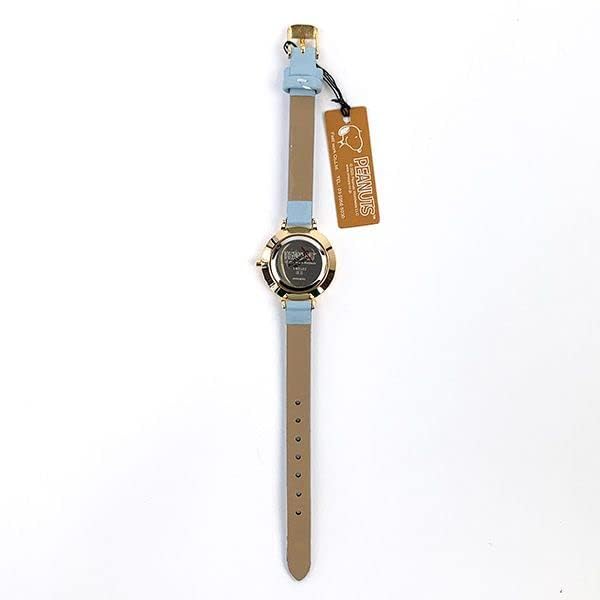 [Fieldwork] Women's Watch Snoopy Analog Leather Belt Watercolor Illustration Blue PNT033-3