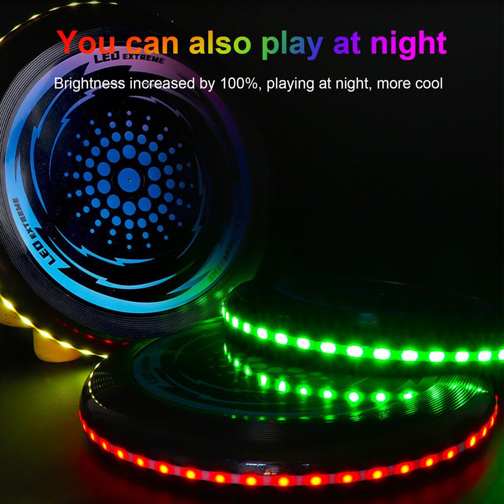 Youth Outdoor Sports Flying Disc LED Light-up Flying Disc Toy Luminous Flying Saucer with 42 LED