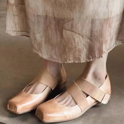 Модные женские туфли в стиле французского винтажа 2025 года, новые, на шнуровке, с квадратным носком и блочным каблуком, Мэри Джейн, одинарные