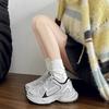 Женские туфли на толстой подошве серебристого цвета, весна 2024 года, новые, с круглым носком, удобные, увеличивающие рост, универсальные, для спорта и отдыха, сноуборд-туфли, папины туфли
