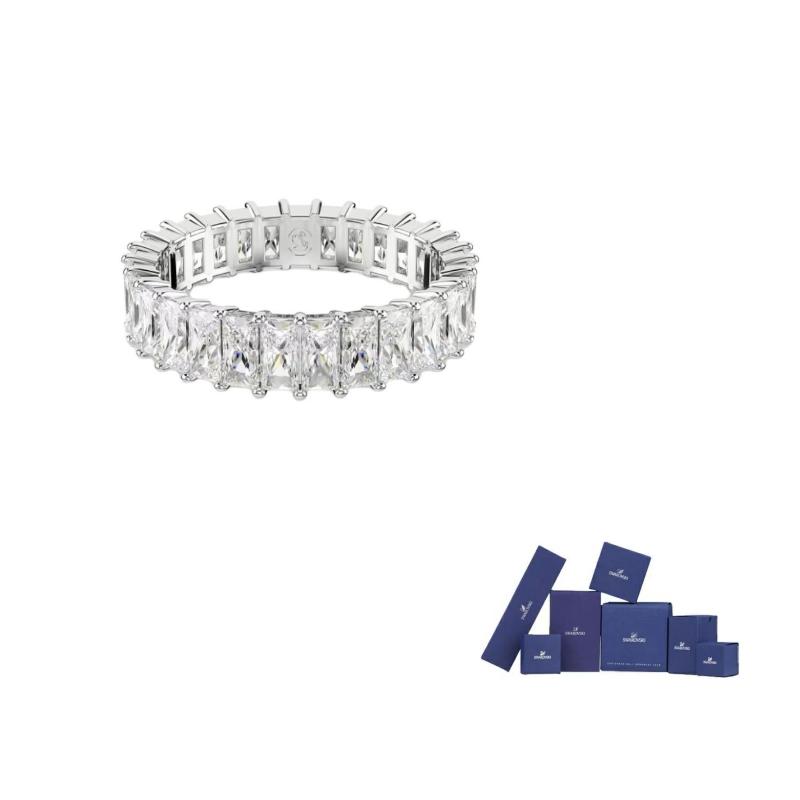 Swarovski Matri Покрытые Родийю, Покрытые Цирконием Кольца Женские Серебряные