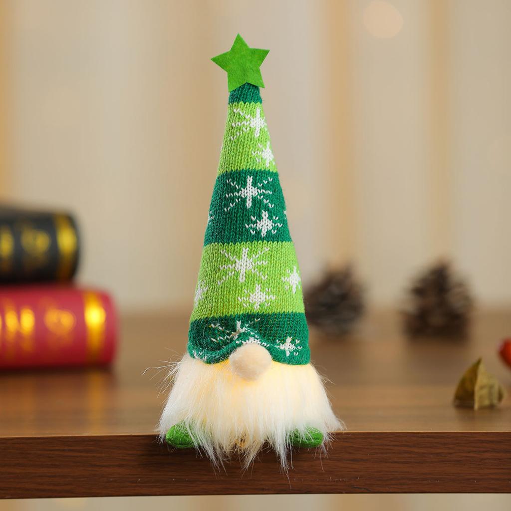 Рождественские безликие куклы-гномы, украшения, светодиодная подсветка, плюшевые вязаные поделки, подвеска на елку, рождественские украшения, дом, детский подарок