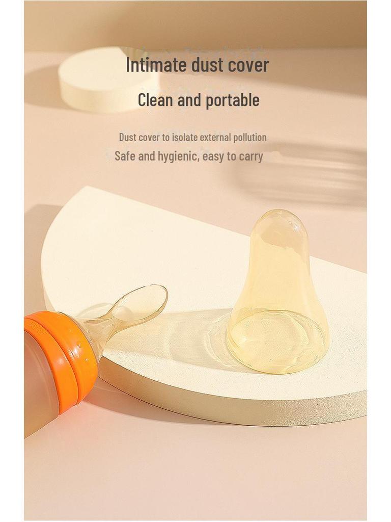 Силиконовая бутылочка для кормления Baby Squeeze с мягкой ложкой для рисовой каши