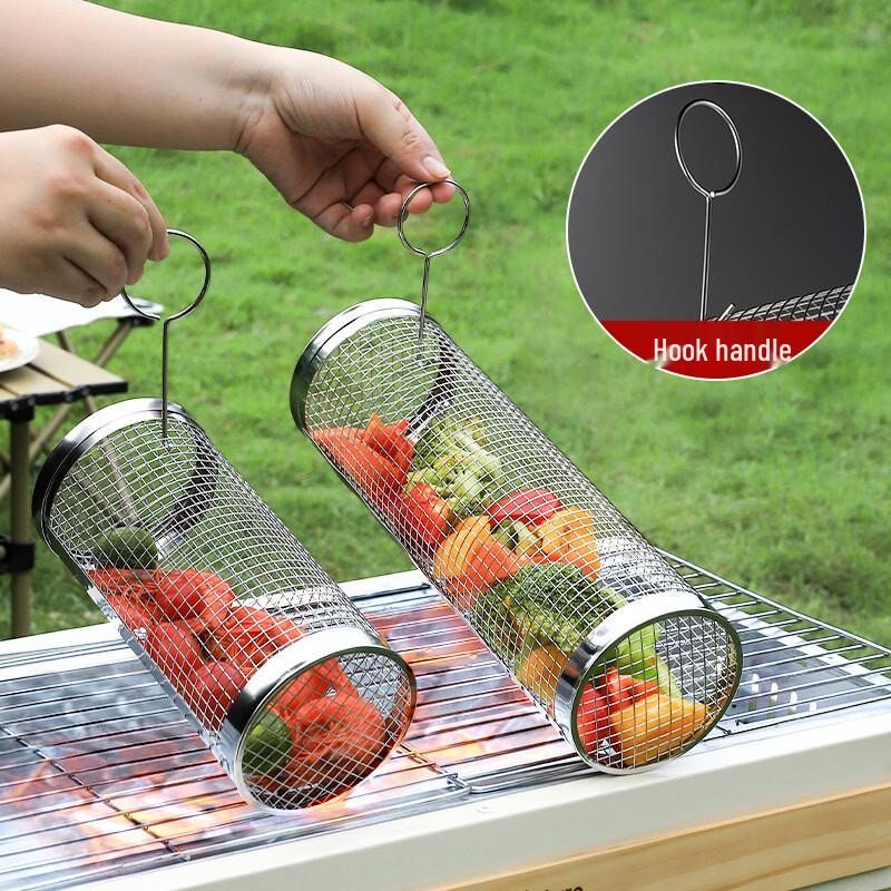 Rotating Stainless Steel BBQ Grilling Basket