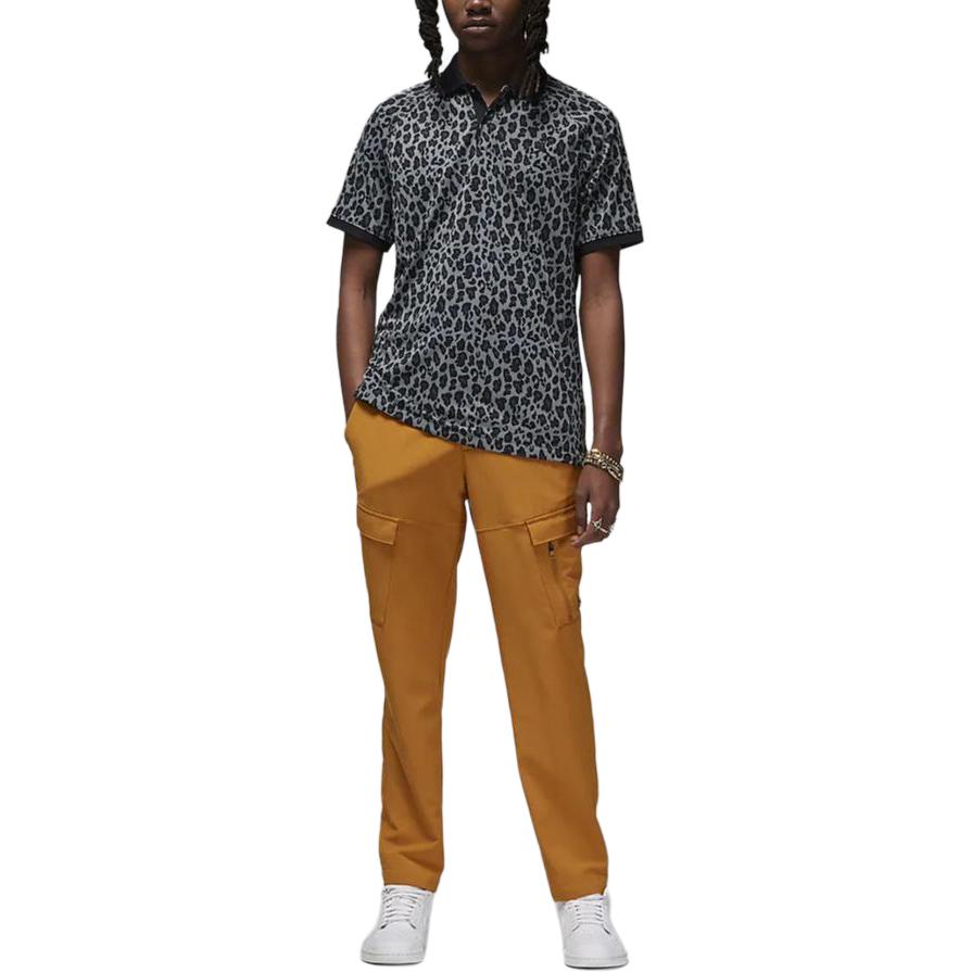 Jordan Dri-FIT Sport All-Over Print Casual Polo Shirt Short Sleeve Men Polo Shirts Smoke-Grey FN5853-084