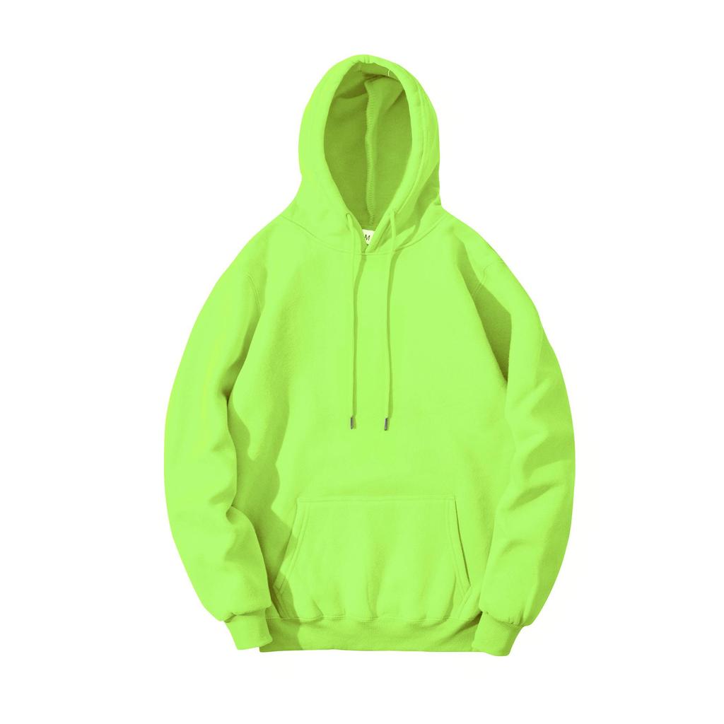 Men's Solid Color Fleece Hoodie with 3D Patch Pocket - Autumn/Winter Collection