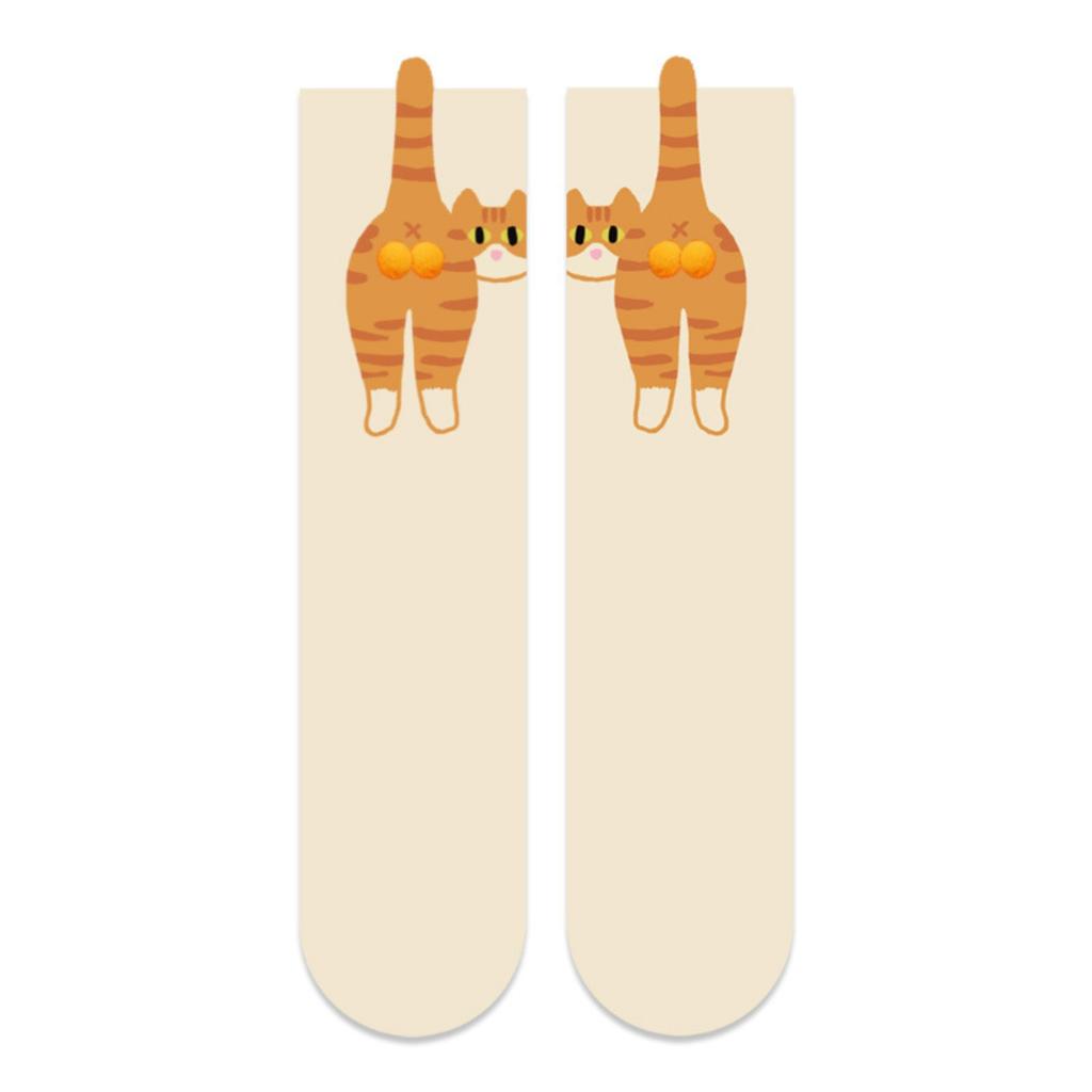 Socks Unisex Cotton Medium Socks ComfortableCartoon Cat Egg Socks Cute And Funny