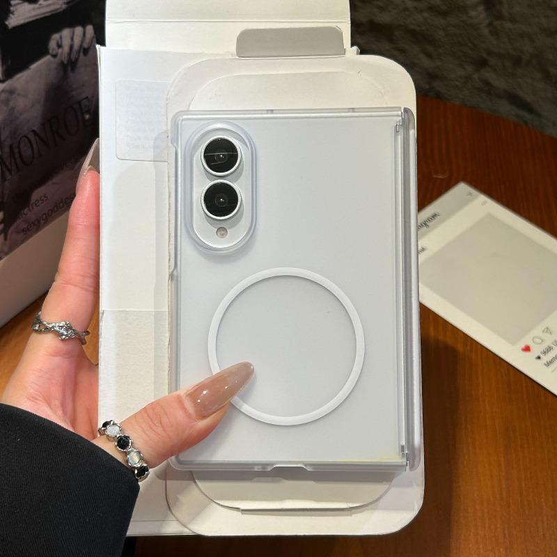Luxury for Magsafe Translucent Hinge Protection Back Case for Samsung Galaxy Z Fold 8 Wide ZFold 8 fold8 Matte Hard Slim Cover