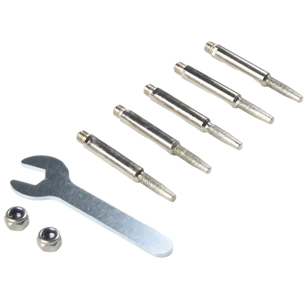 5 шт./лот Точилка для цепной пилы Цилиндрическая борфреза 4 4,8 5,5 мм Запчасти Шлифовальная головка Точилка для цепной пилы Камень Напильник Шлифовальный инструмент