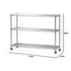 Iris Ohyama Metal Mini Steel Rack, 3-Tier, with Casters, 110cm Wide x 35cm Deep x 83cm High, Rust-Resistant, 19mm Pole Diameter, Silver, MTO-1108C