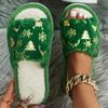 Festive Christmas Lady's Slippers: Soft Fleece  EVA Sole  Hand Wash or Dry Clean  Cartoon Pattern