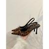 Leopard Print Beauty! Suede Pointed Bow Hollow High Heel Sandals Women's Spring Bag Head Empty Sandals