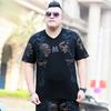 Fat Men's Oversized Summer Short-sleeved T-shirt Plus Fat Plus Size Popular Printing Youth Fat Man Body Shirt Tops