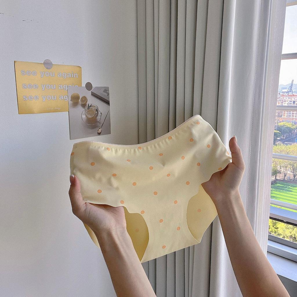 Milk Tea Flavor Ultra-Thin High-Elastic Seamless Cotton Mid-Waist Women's Underwear