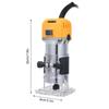 Компактный фрезерный станок 800 Вт для фрезерования по дереву, обрезки, гравировки, прорезки пазов, 30000 об/мин, переменная скорость с