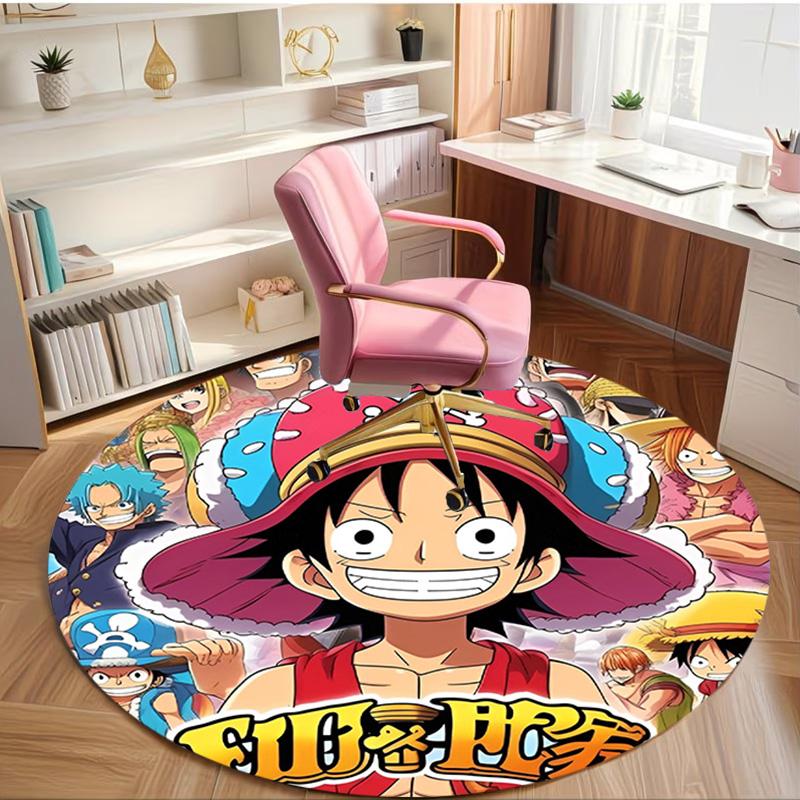 One Piece Print Round Rug, Washable Floor Carpet, For Entryway Dorm Laundry Room Office Study, Home Decor Birthday Christmas Gift