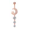European & American Copper Zircon Floral Belly Button Ring