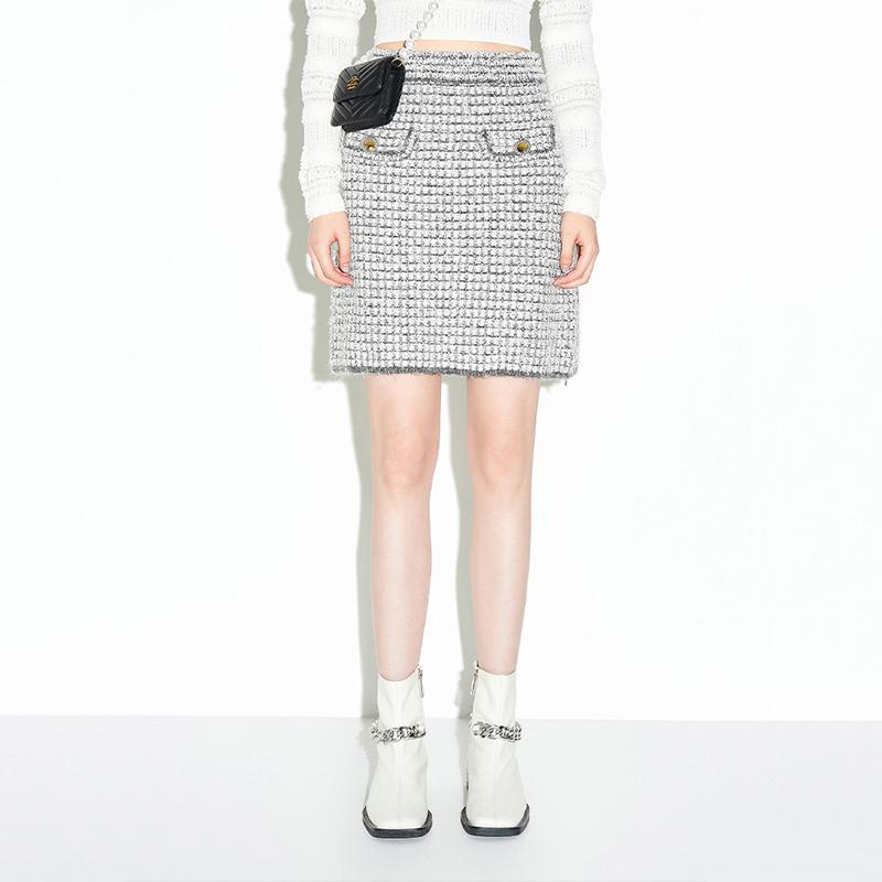 Di Su Fashionable Temperament Small Fragrant Style Knitted Jacquard Half Skirt Women's Scissor Label