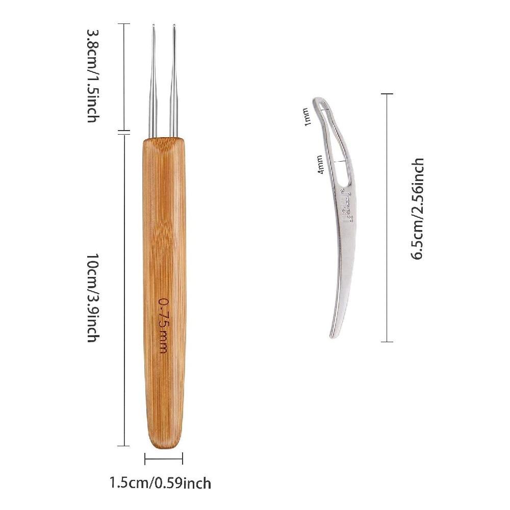 6 шт. Сделай сам Крючок для вязания бамбуковая ручка Дред Книт Изготовление волос плетение инструмент