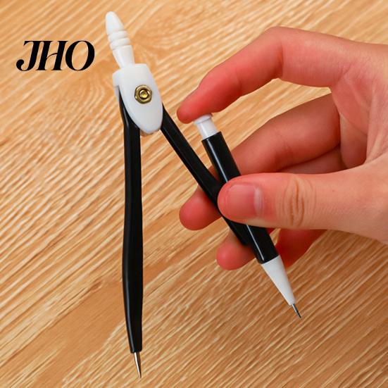 Office Drawing Tool 2-in-1 Metal Compass Set with Automatic Pencil Geometry for Smooth Circle Students Precise Portable Storage Box Math Art