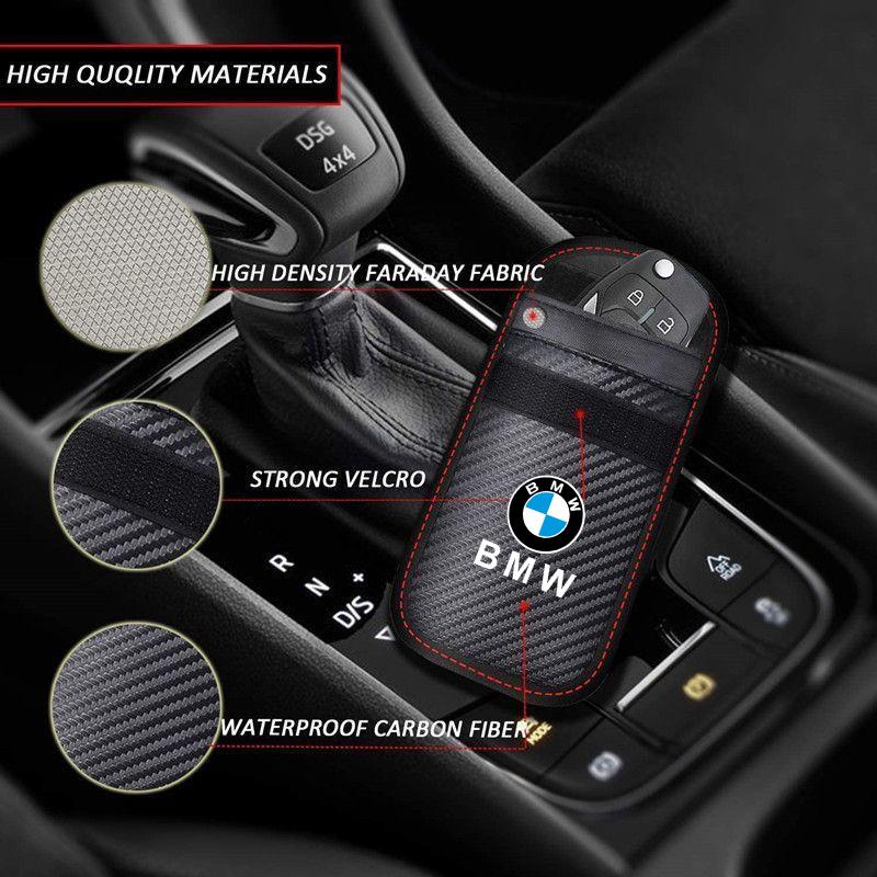 Car Key Case Signal Blocker Bag RFID Shielding Pocket For BMW F20 G20 G30 X1 X3 X5 G05 X7 G11 F15 F16 G01 F48 Auto Accessories mkcr49