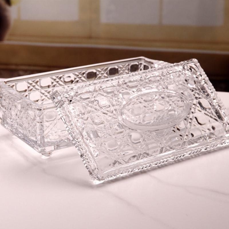 Minimalist Glass Tissue Dispenser Napkin Holder Elegant Paper Towel Organizer for Living Space Or Workspaces