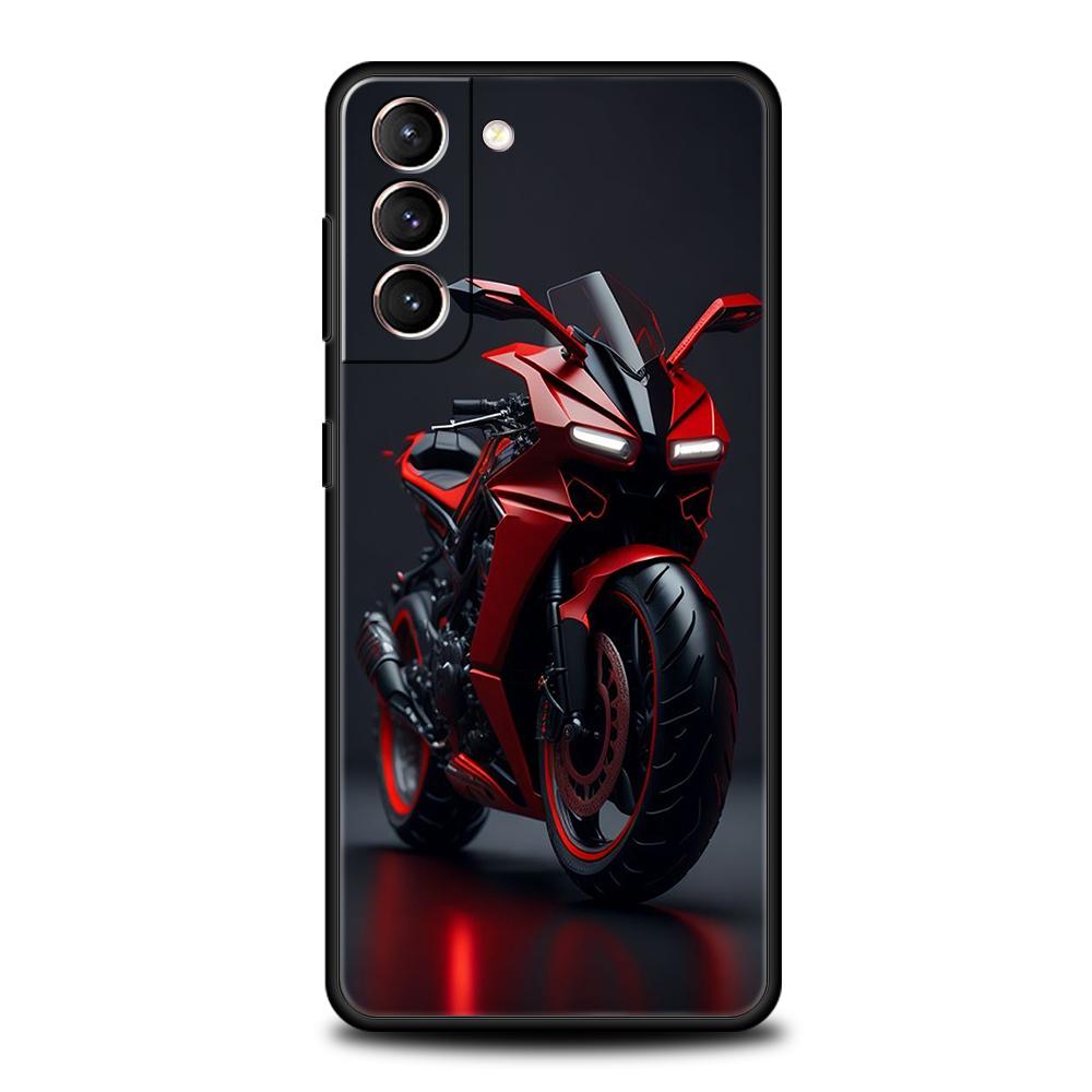 Motorcycle Case for Samsung Galaxy S24 S23 S22 S20 S21 FE Ultra S24 S23 S10 S10E S9 S8 Plus 5G Silicone Phone Cover Fundas Capas