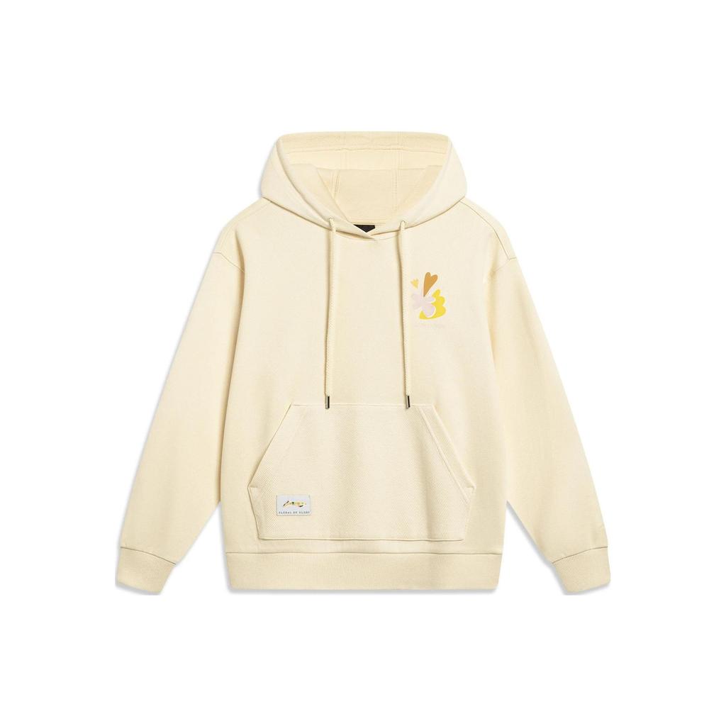 Li Ning X Perrine Honoré Collaboration Sports Trend Series Graphic Hoodie Женские толстовки с капюшоном Cream-Yellow AWDT448-3