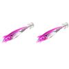 C# Wood Shrimp Squid Lure 7cm 3D Eyes with Hooks Bait for Fishing Lovers (Rose R