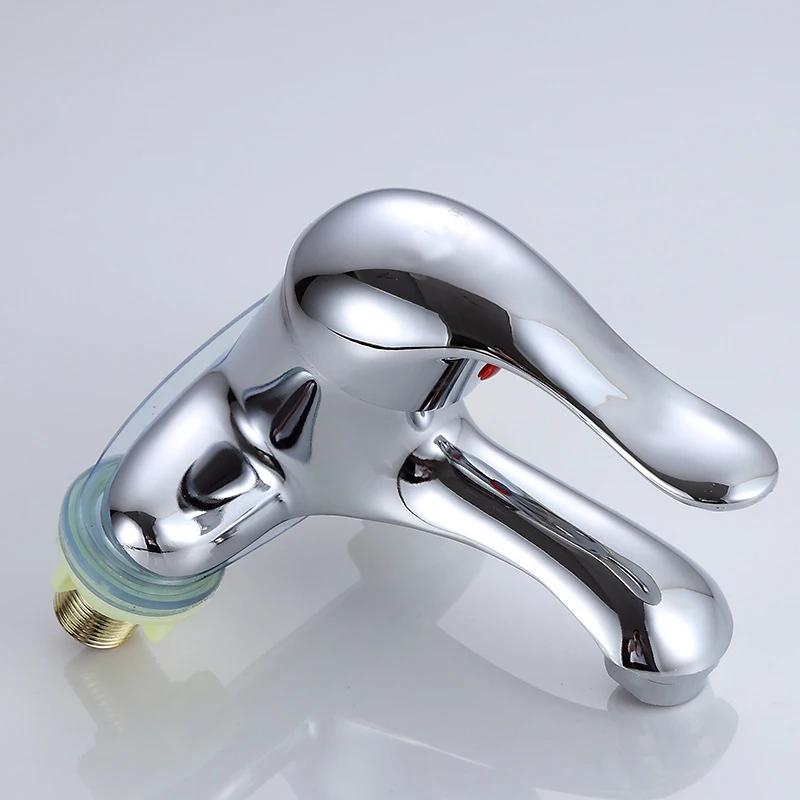 Zinc Alloy Bathroom Double-Hole Washbasin Faucet Hot And Cold Water Faucet Bathroom Sink Mixing Valve Switch Sink Mixer Tap