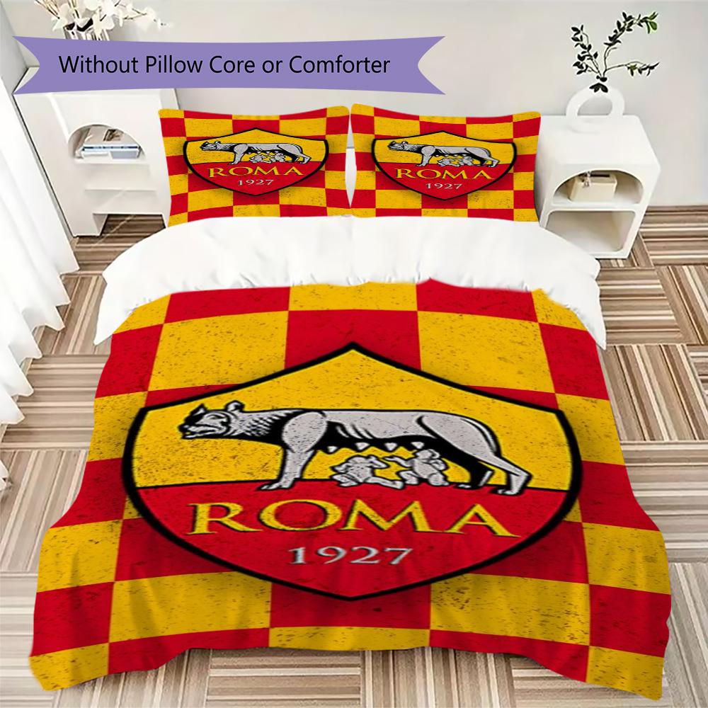 A.S Roma Pattern Bedding uilt Set uilt Cover Pillowcase Home Decoration Birthday Gift (1 * duvet cover + 2 * pillowcase without core)03