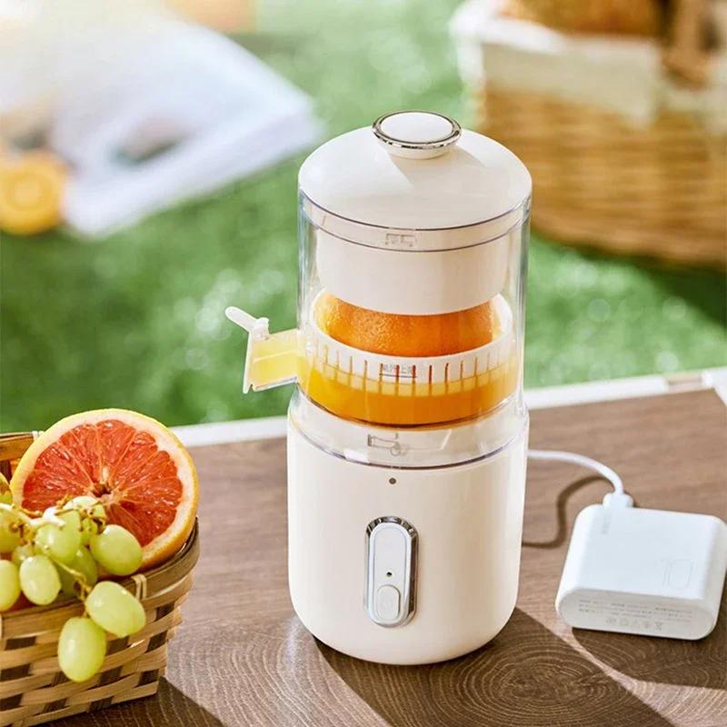 Портативная соковыжималка большого калибра, экстрактор апельсина и лимона, отделение шлака, автоматическое спиральное замешивание, медленный выталкиватель, перезаряжаемый