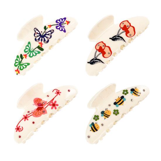 Cartoon Animal Pattern Hand-painted Design Ring Acrylic White 1 Pc