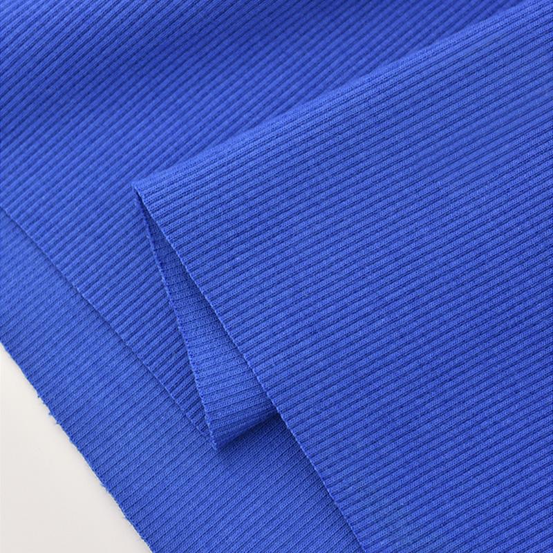 Хлопок Спандекс Рубчик Ткань Эластичный Трикотаж Манжета Пояс Штанина Рукава Толстовка Низ Футболка Топы Отделка рубчиком Джерси Трикотажная ткань в рубчик