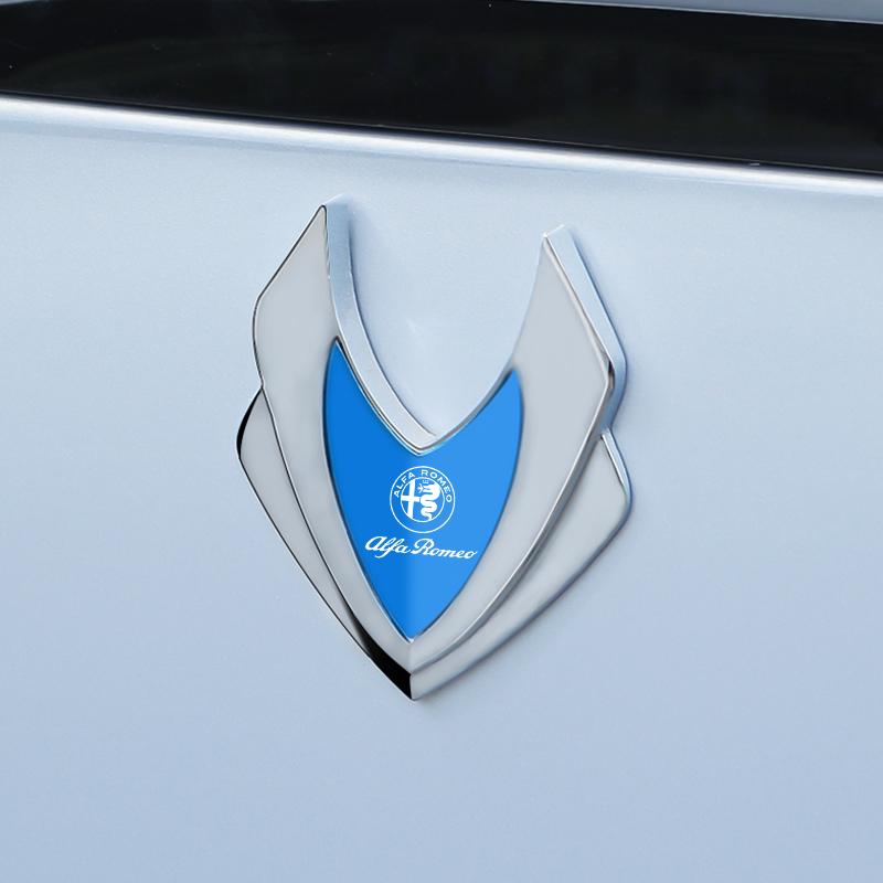 VKD2 Car Metal Shield design Badge Emblem Sticker For Alfa Romeo STELVIO Giulia 159 Giulietta 147 Mito 156 MTO Sportiva Accessories