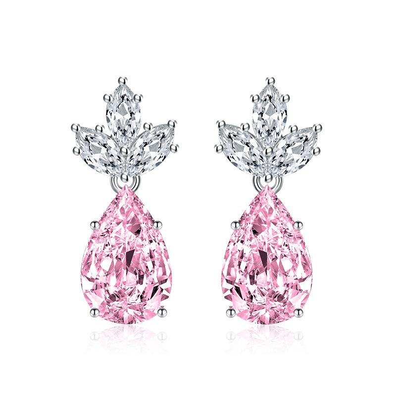 BELLA BOX Роскошные женские серьги-гвоздики в форме капли с цветком, подарок на свадьбу, помолвку и вечеринку