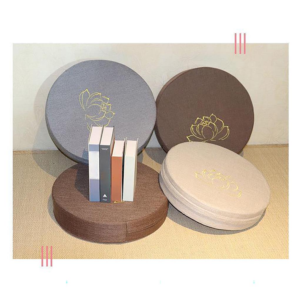 Подушка для медитации, круглая, жесткая, из хлопка и льна, съемная, моющаяся, удобная, напольная подушка, коврик