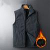 Men's Fall and Winter Thickened Lining Plush Warm Vest Zipper Plus Size Leisure Vest Loose Vest