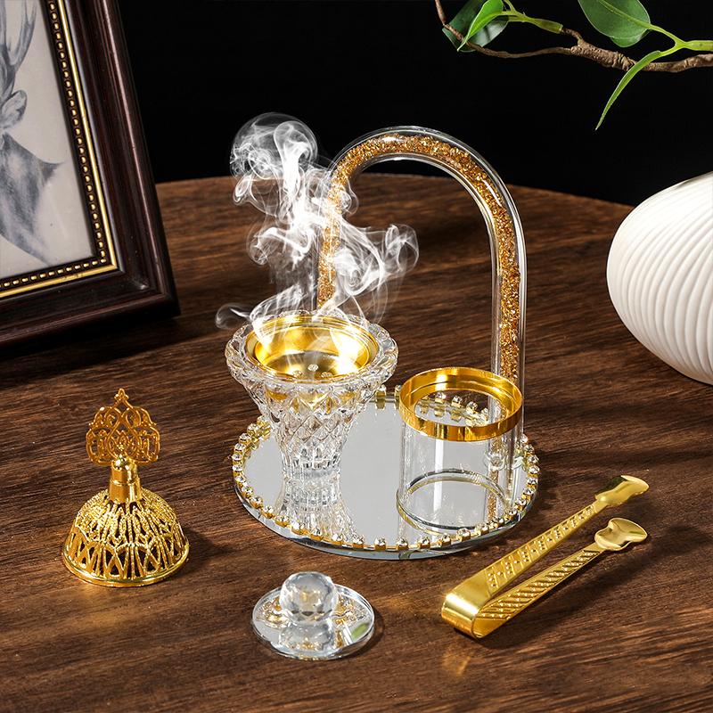 1 Набор Стеклянный Ближневосточный Золотой Изысканный Подарок Арочная Форма Домашний Декор Подставка для Благовоний Украшение Доступно Несколько Вариантов